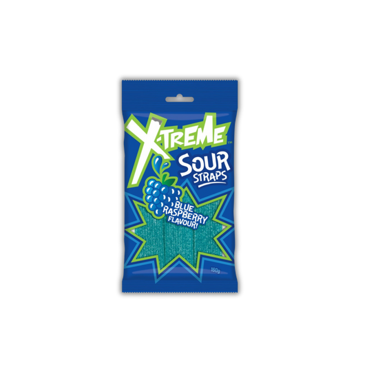 X-TREME Sour Straps Blue Raspberry Flavour Loolies Bag