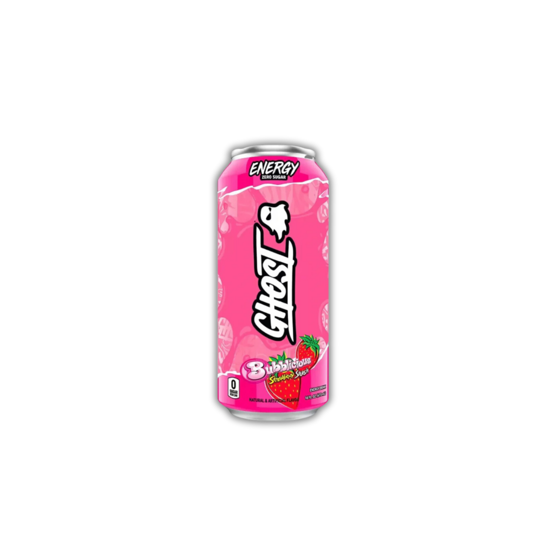 Ghost Energy Drink Bubblicious Strawberry Splash Can
